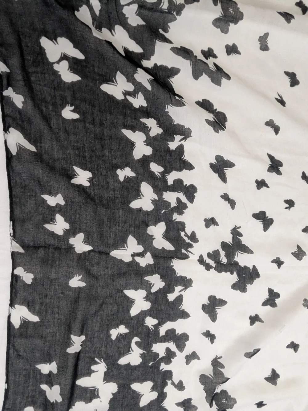 Butterfly Print Scarf Black and White Scarf